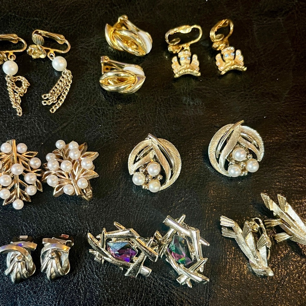 Vintage Clip On Earrings Trifari Lisner Sarah Coventry